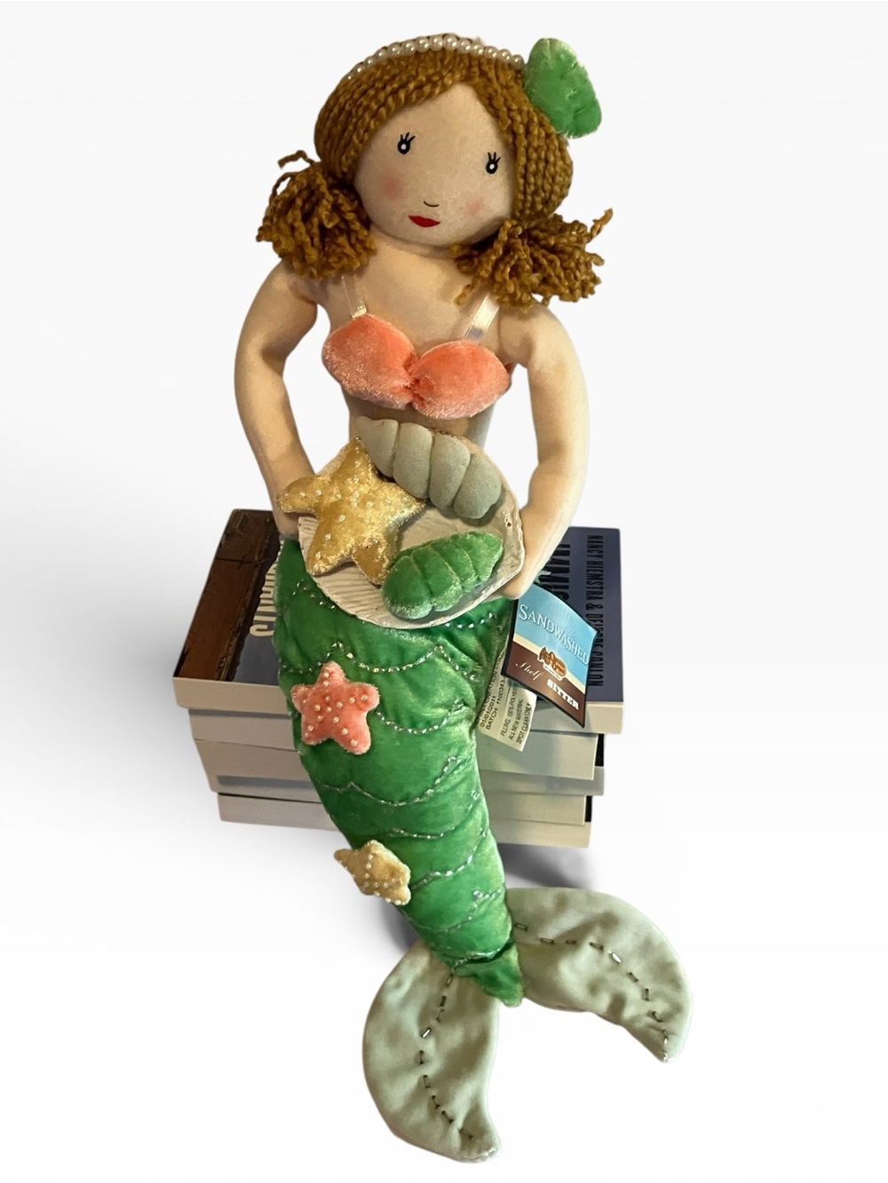 Cracker Barrel Mermaid Plush Shelf Sitter Sandwashed Fabric Doll 23 In With Tag
